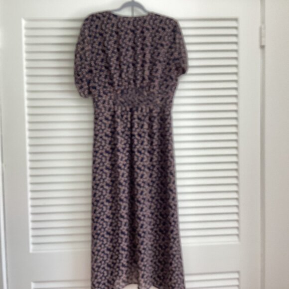 ASTR the label Navy & Rust Bitsy Print Floral Midi Dress Button Front Women's XL - Picture 16 of 16